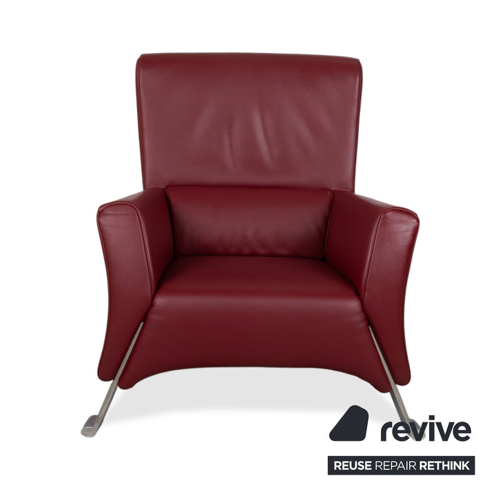 Rolf Benz 322 Leder Sessel Rot Bordeaux