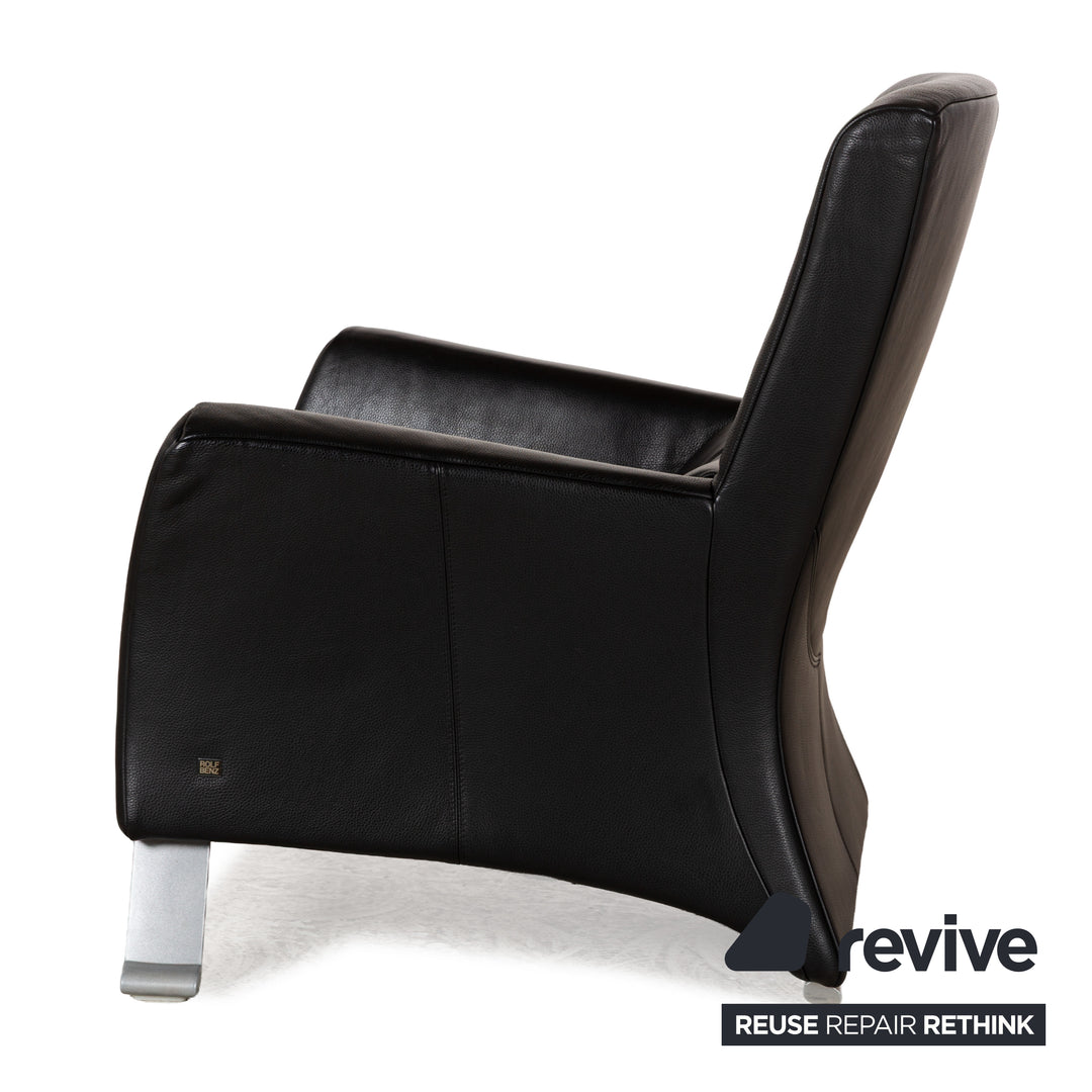 Rolf Benz 322 Fauteuil en cuir noir