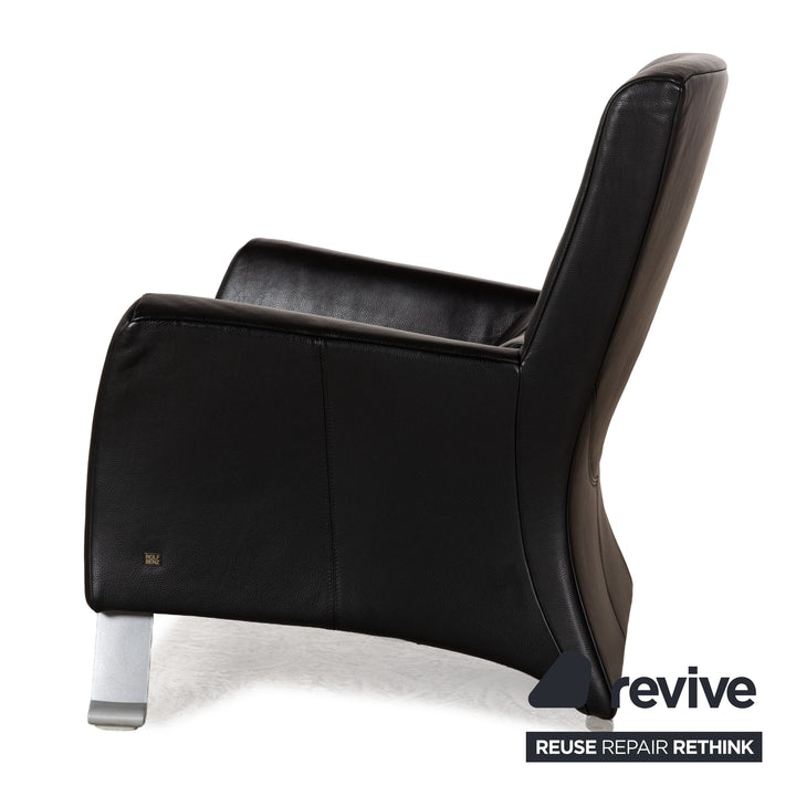 Rolf Benz 322 Fauteuil en cuir noir