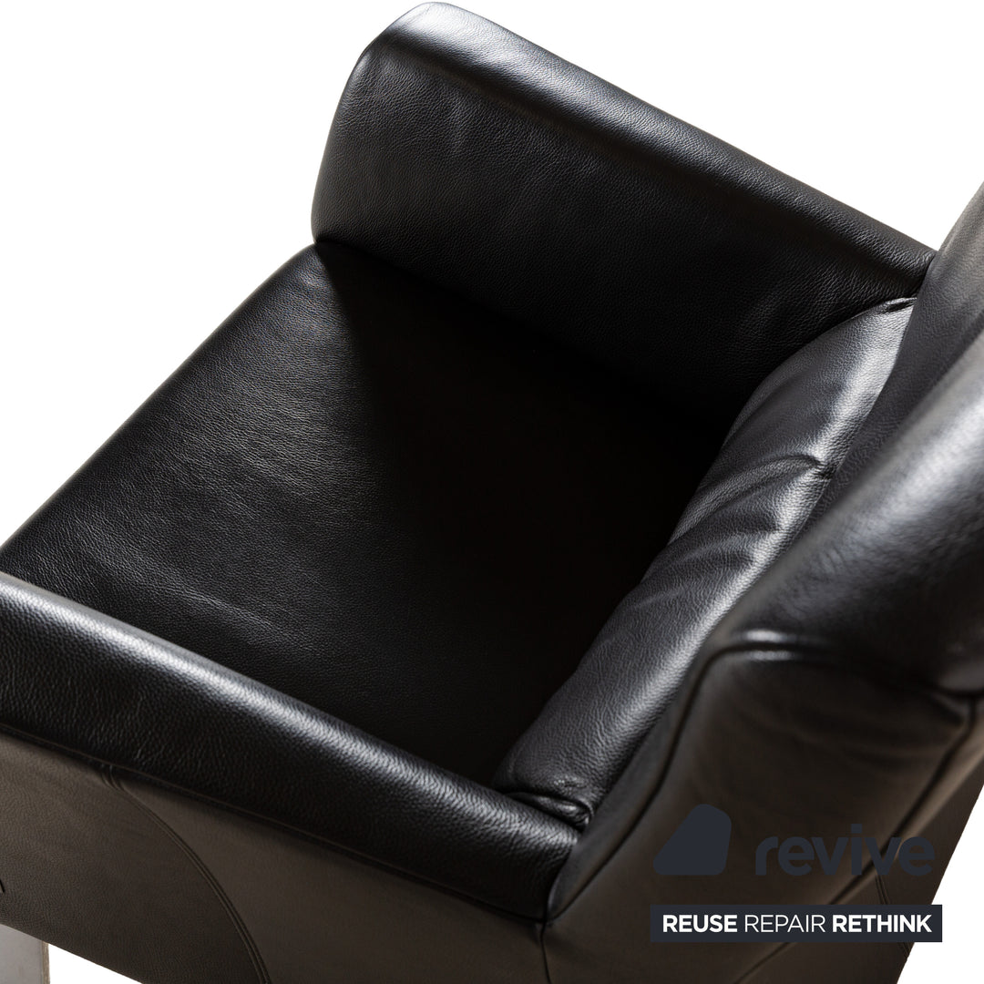 Rolf Benz 322 Fauteuil en cuir noir