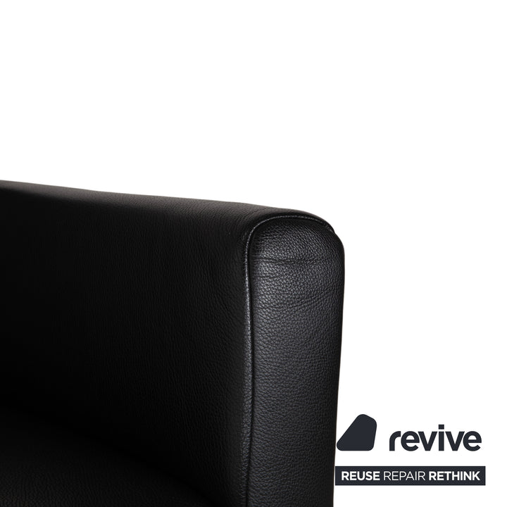 Fauteuil en cuir noir Rolf Benz 322