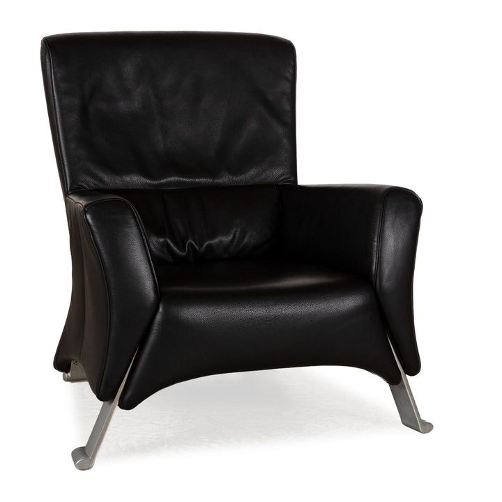Rolf Benz 322 Fauteuil en cuir noir
