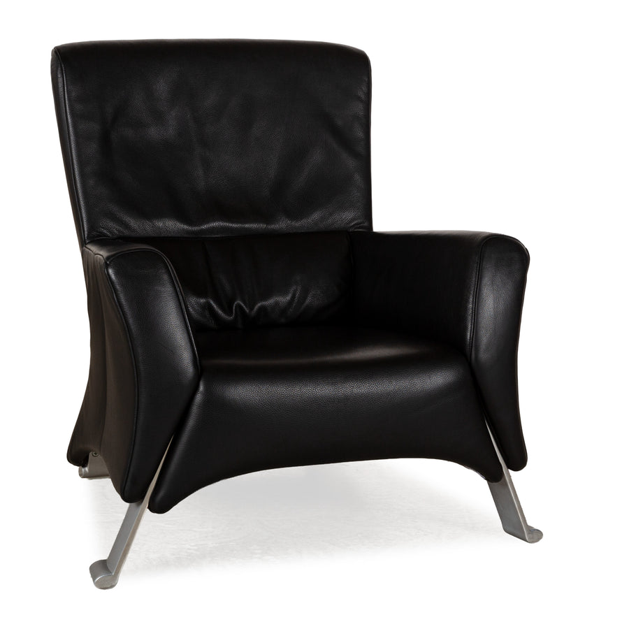 Rolf Benz 322 Fauteuil en cuir noir