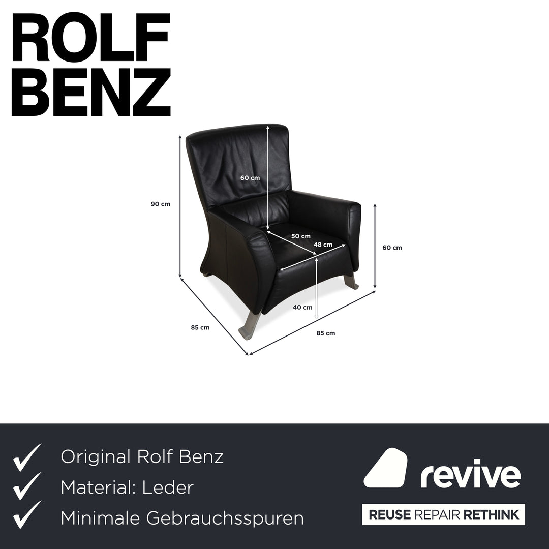 Rolf Benz 322 Leder Sessel Schwarz