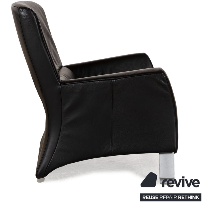 Rolf Benz 322 Fauteuil en cuir noir