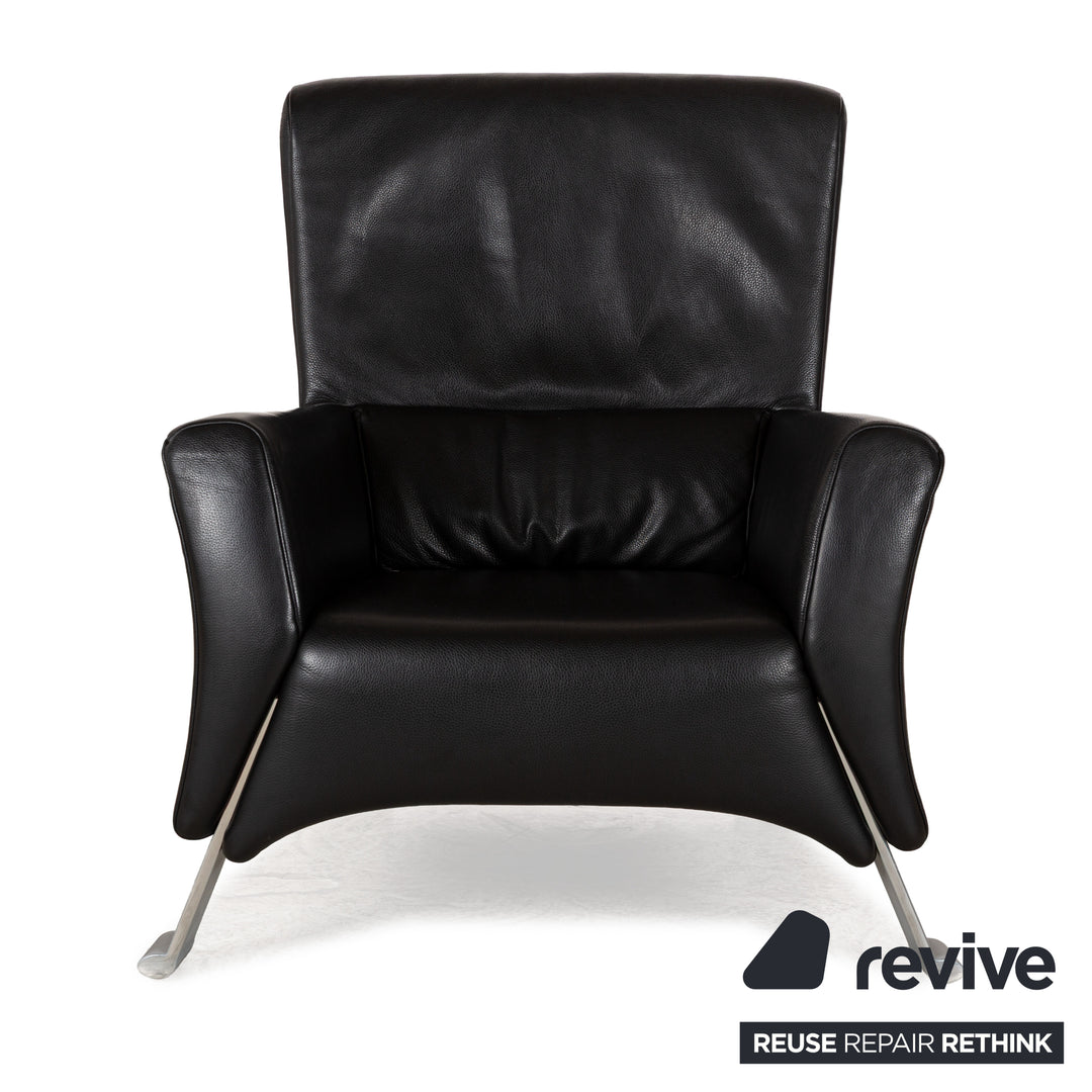 Rolf Benz 322 Fauteuil en cuir noir