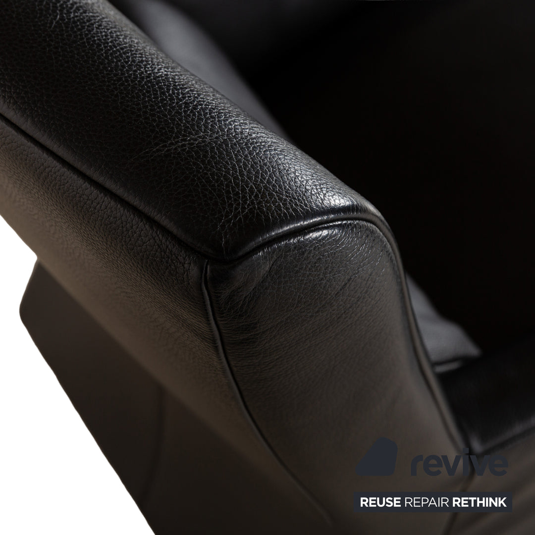 Rolf Benz 322 Fauteuil en cuir noir