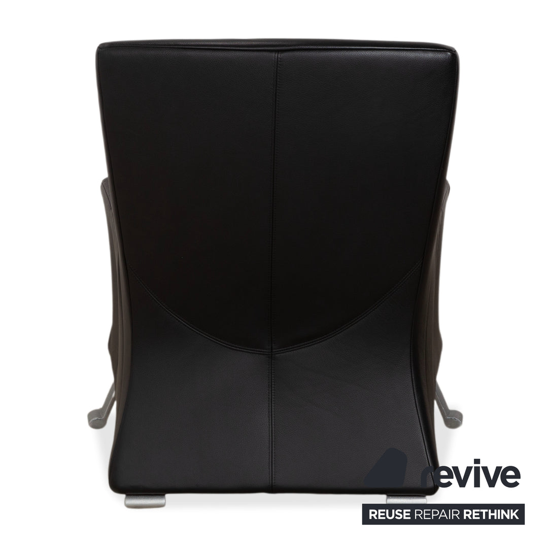 Fauteuil en cuir noir Rolf Benz 322