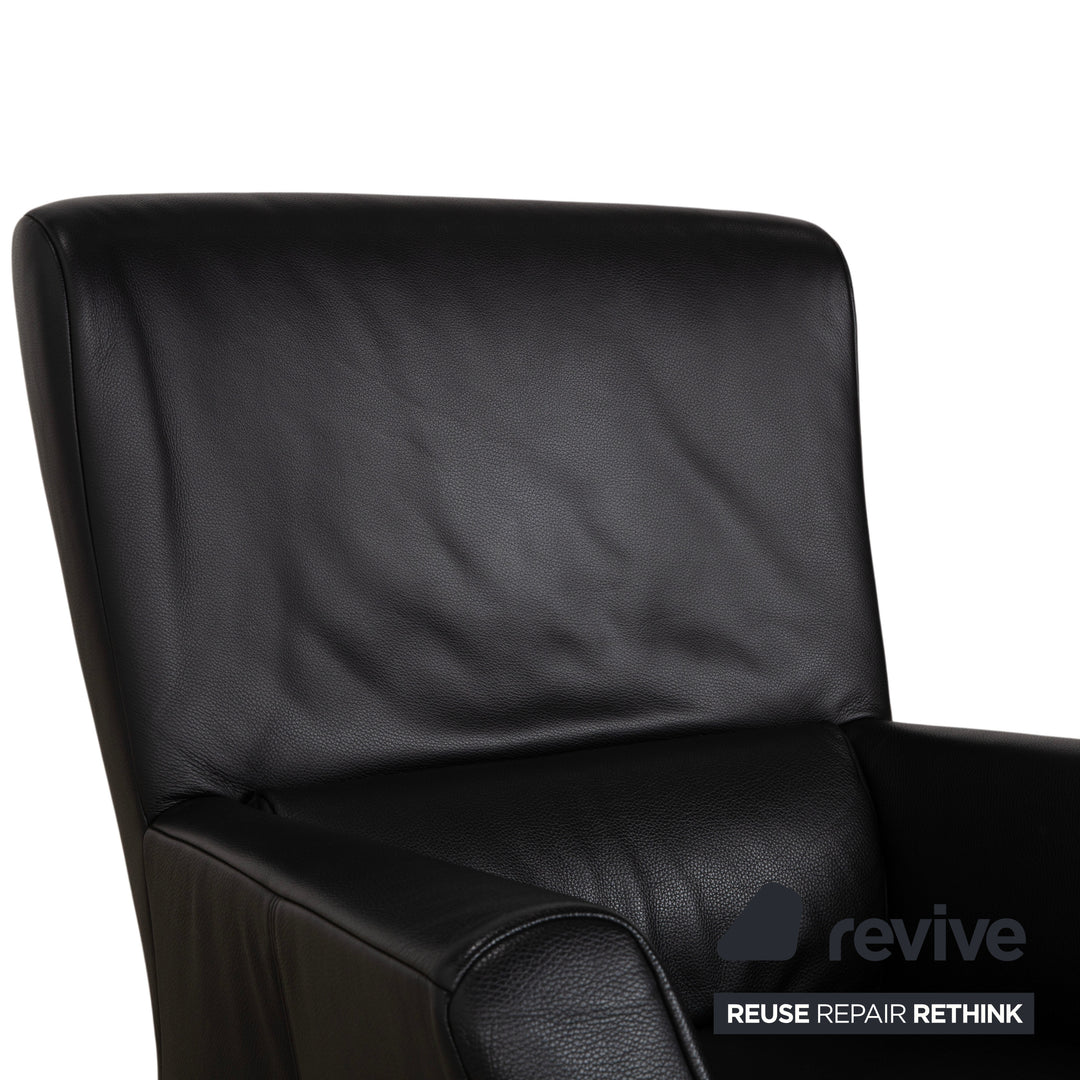 Fauteuil en cuir noir Rolf Benz 322