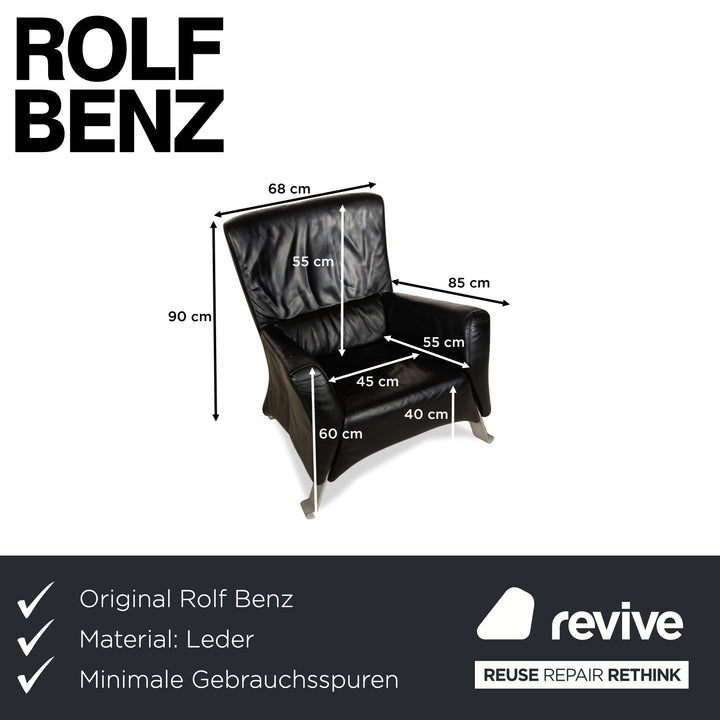 Rolf Benz 322 Leather Armchair Black