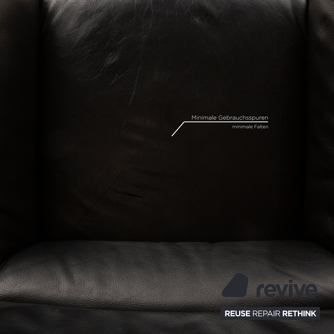 Rolf Benz 322 Leather Armchair Black