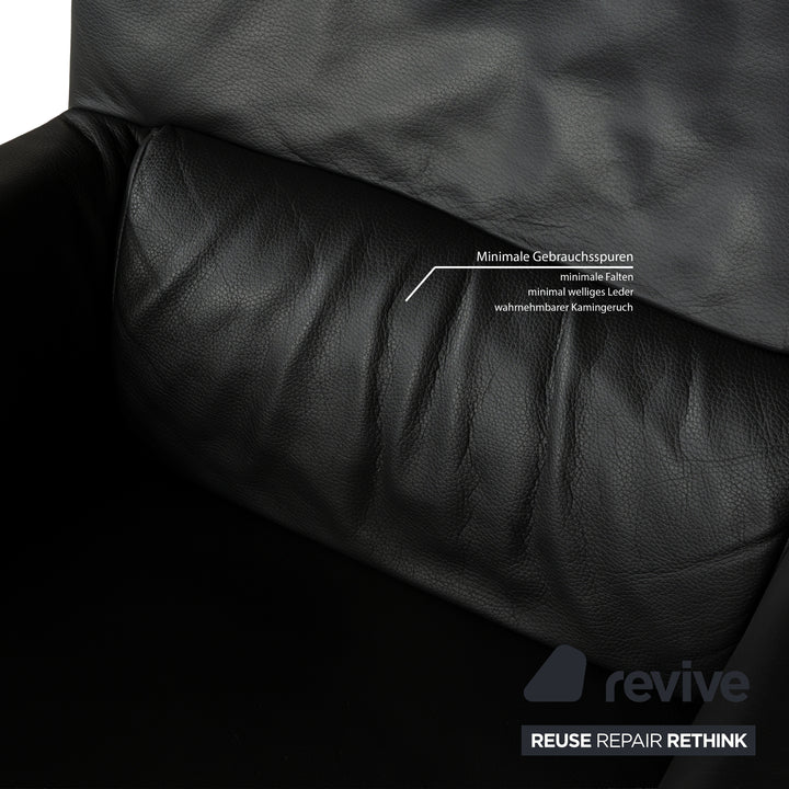 Rolf Benz 322 Leder Sessel Schwarz Anthrazit