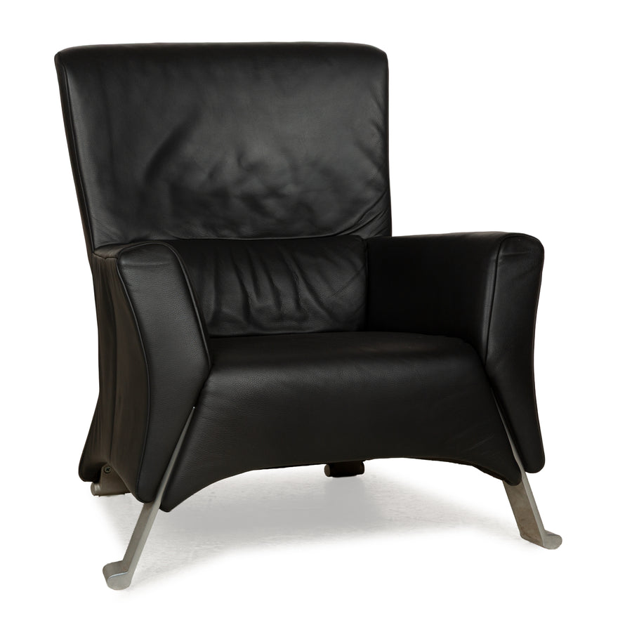 Rolf Benz 322 Leather Armchair Black Anthracite