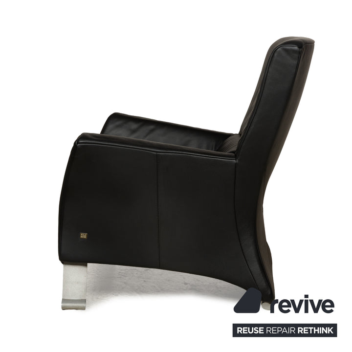 Rolf Benz 322 Leder Sessel Schwarz Anthrazit