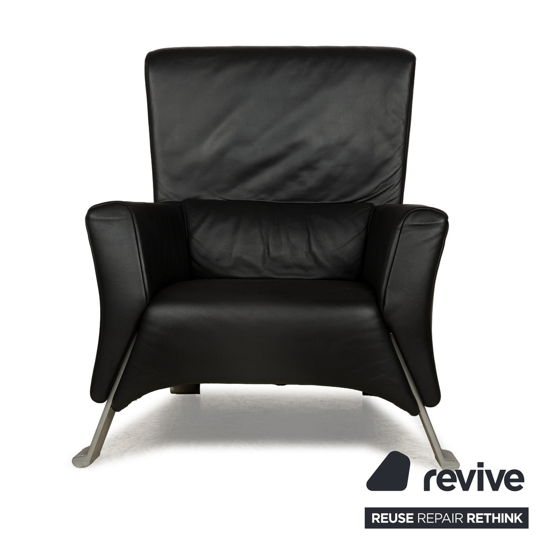 Rolf Benz 322 Leder Sessel Schwarz Anthrazit