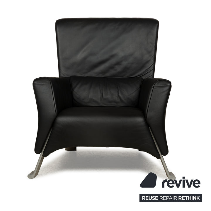 Rolf Benz 322 Leder Sessel Schwarz Anthrazit