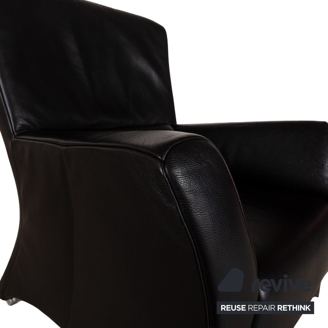 Rolf Benz 322 Fauteuil en cuir noir