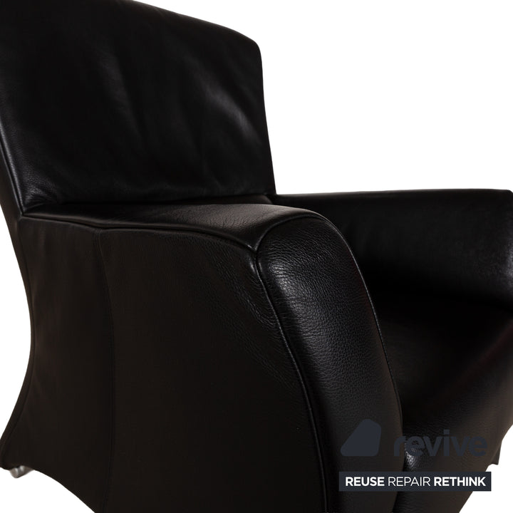 Rolf Benz 322 Fauteuil en cuir noir