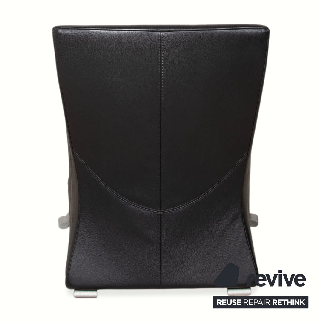 Fauteuil en cuir noir Rolf Benz 322