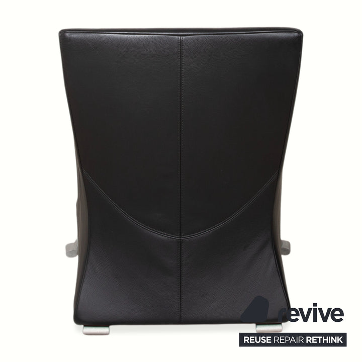 Fauteuil en cuir noir Rolf Benz 322