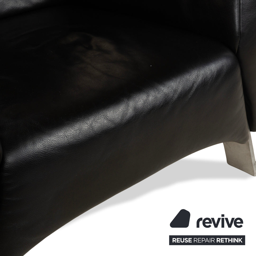 Rolf Benz 322 Leather Armchair Black
