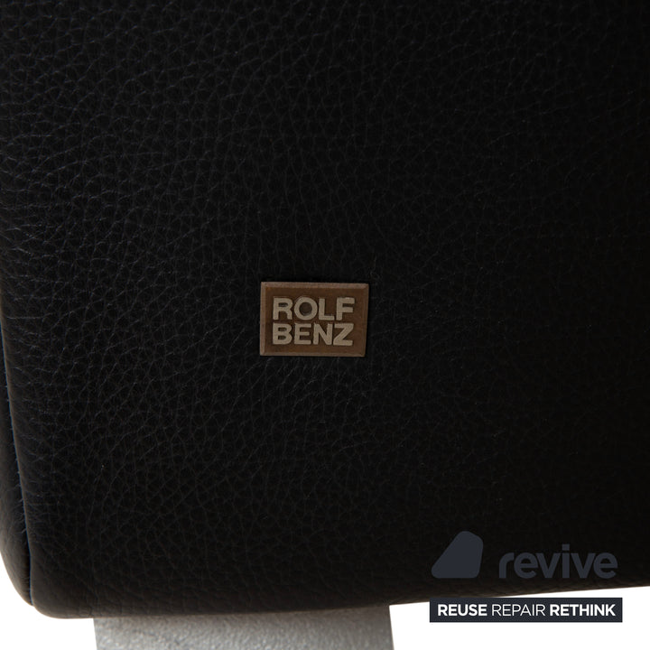 Fauteuil en cuir noir Rolf Benz 322