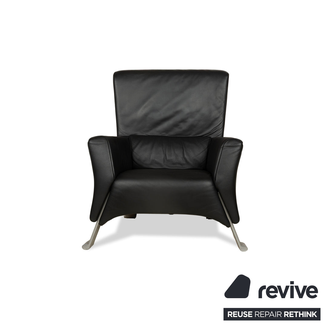 Rolf Benz 322 Leder Sessel Schwarz