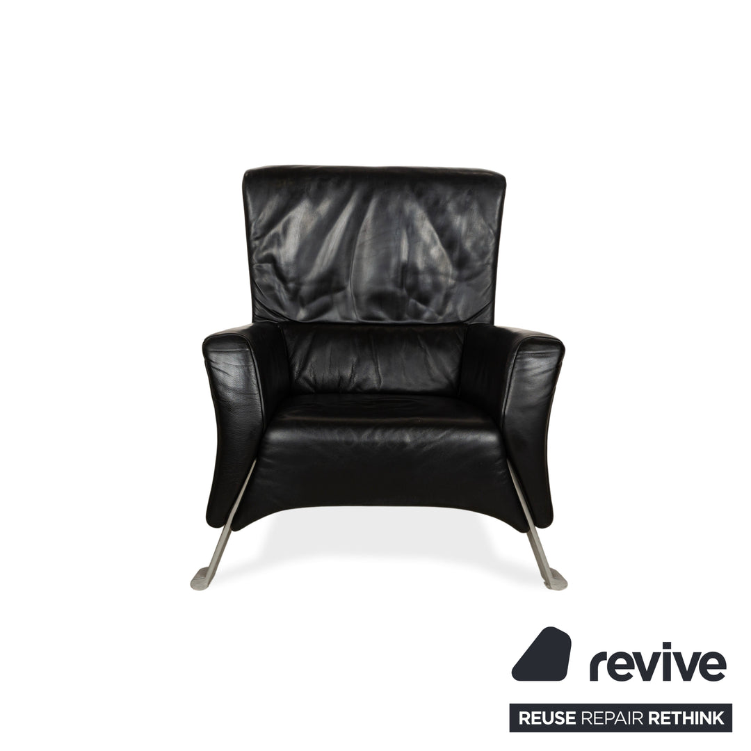 Rolf Benz 322 Leather Armchair Black