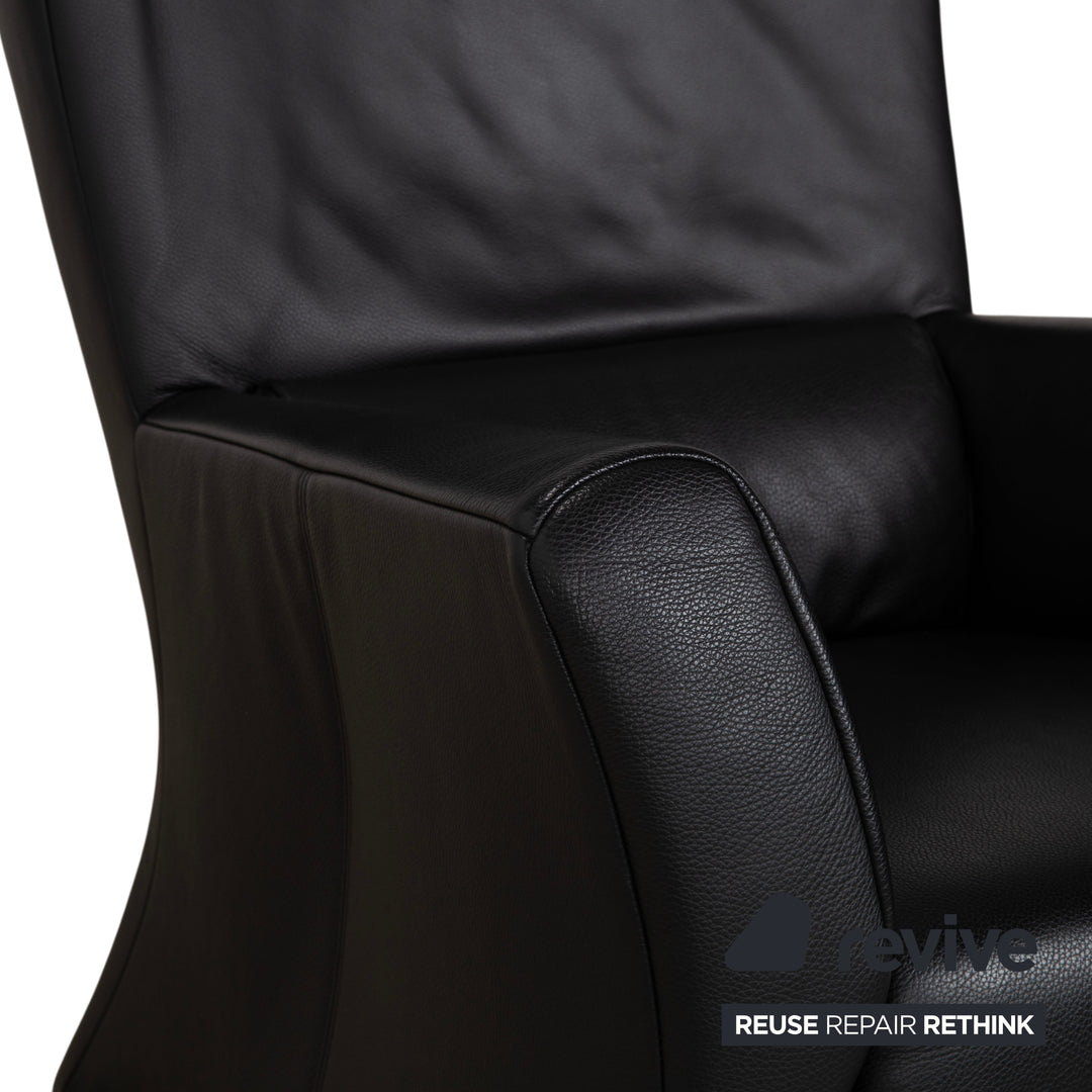 Fauteuil en cuir noir Rolf Benz 322