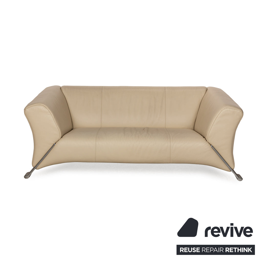 Rolf Benz 322 Leather Sofa Set Beige Two-Seater Three-Seater Couch