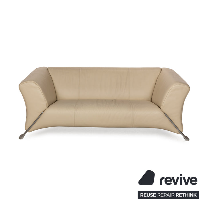 Rolf Benz 322 Leather Sofa Set Beige Two-Seater Three-Seater Couch