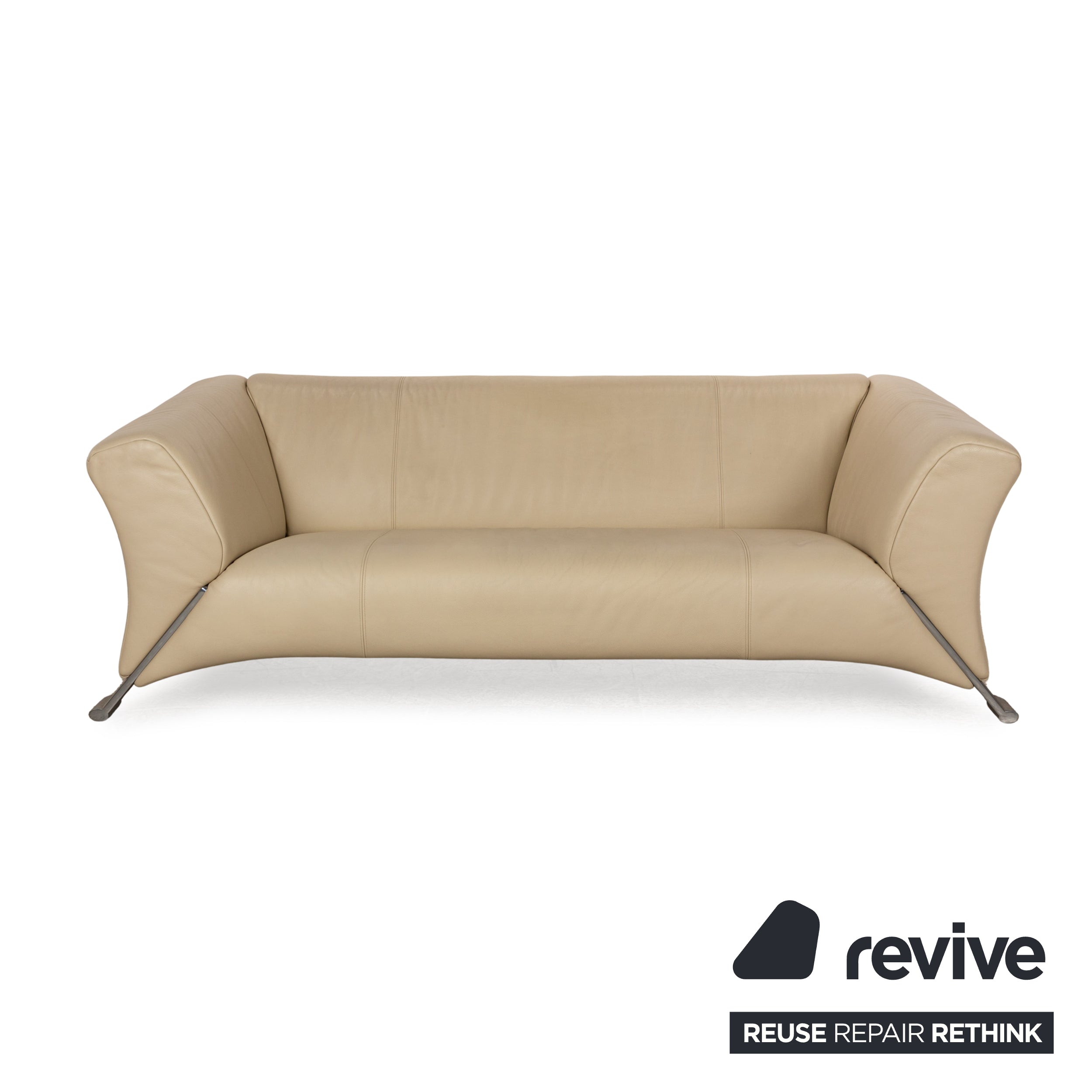 Rolf Benz 322 Leder Sofa Garnitur Beige Zweisitzer Dreisitzer Couch