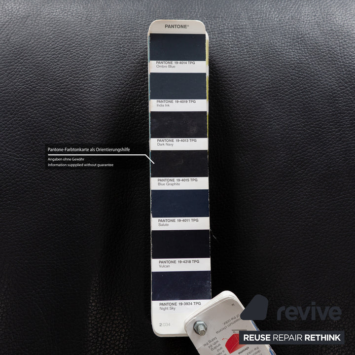 Rolf Benz 322 leather sofa set blue blue-black couch 2x two-seater