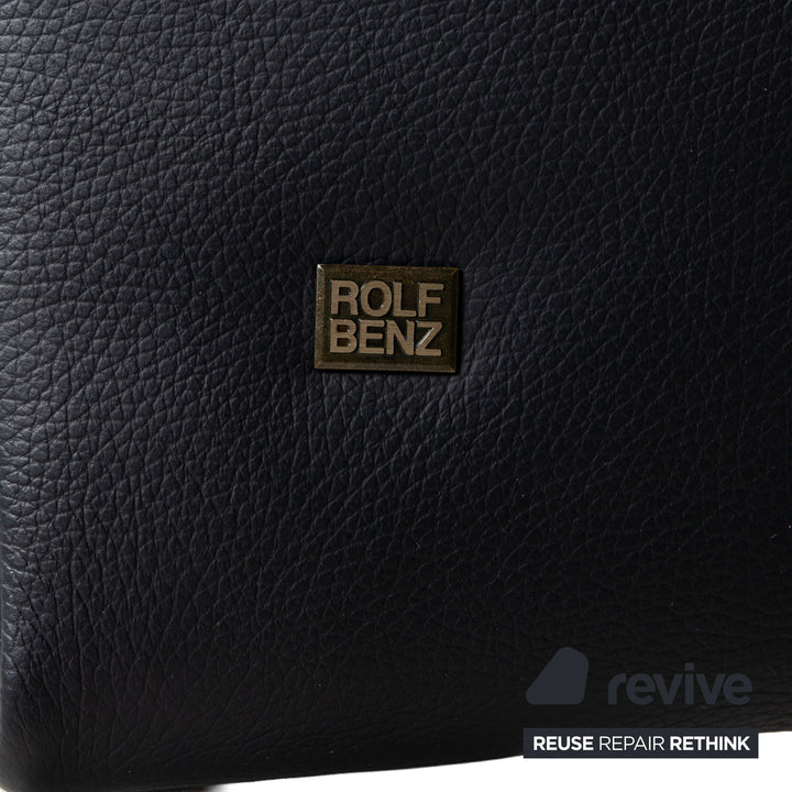 Rolf Benz 322 Leder Sofa Garnitur Blau Blauschwarz Couch 2x Zweisitzer