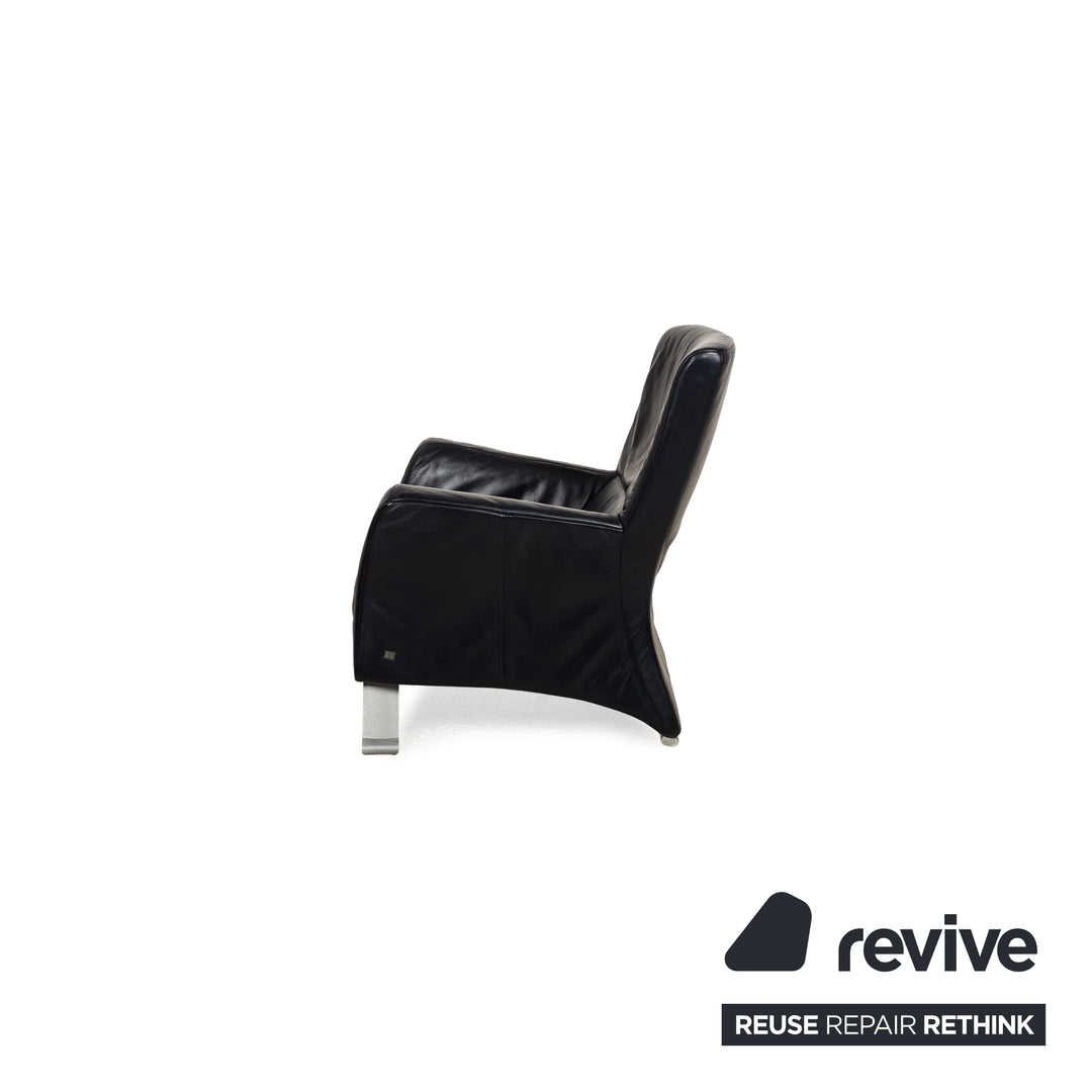 Rolf Benz 322 Leder Sofa Garnitur Blau Dunkelblau Dreisitzer Zweisitzer Sessel Couch