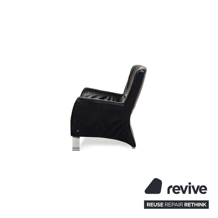 Rolf Benz 322 Leder Sofa Garnitur Blau Dunkelblau Dreisitzer Zweisitzer Sessel Couch