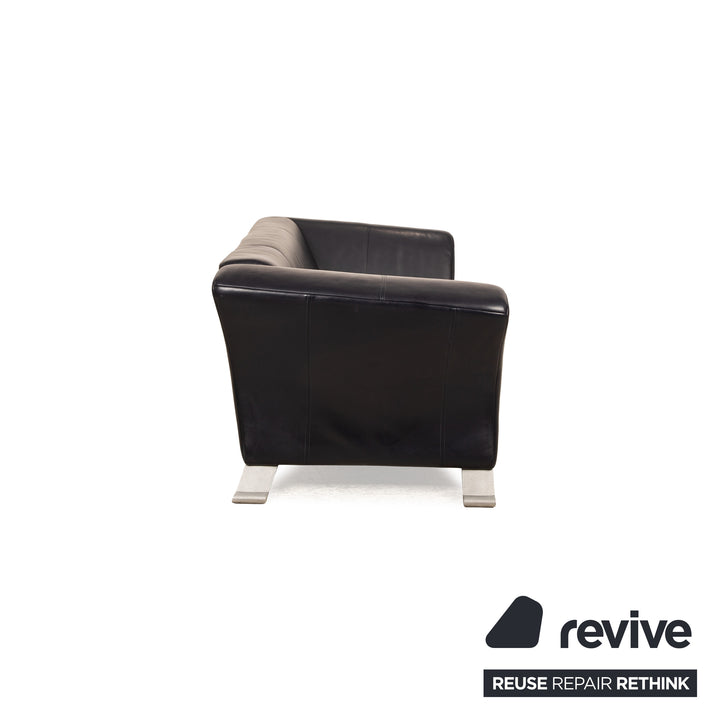 Rolf Benz 322 Leder Sofa Garnitur Blau Dunkelblau Dreisitzer Zweisitzer Sessel Couch