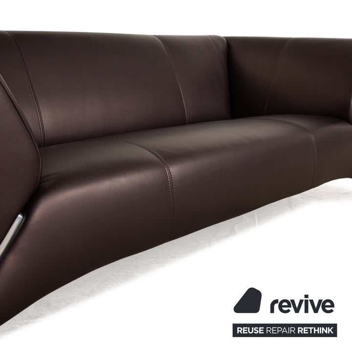 Rolf Benz 322 Leder Sofa Garnitur Braun 2x Sessel Zweisitzer Sofa Couch