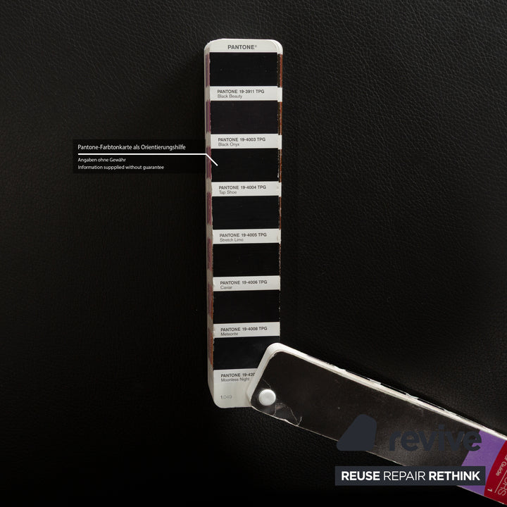 Rolf Benz 322 Leather Sofa Set Black Anthracite Couch Three-Seater Two-Seater Armchair