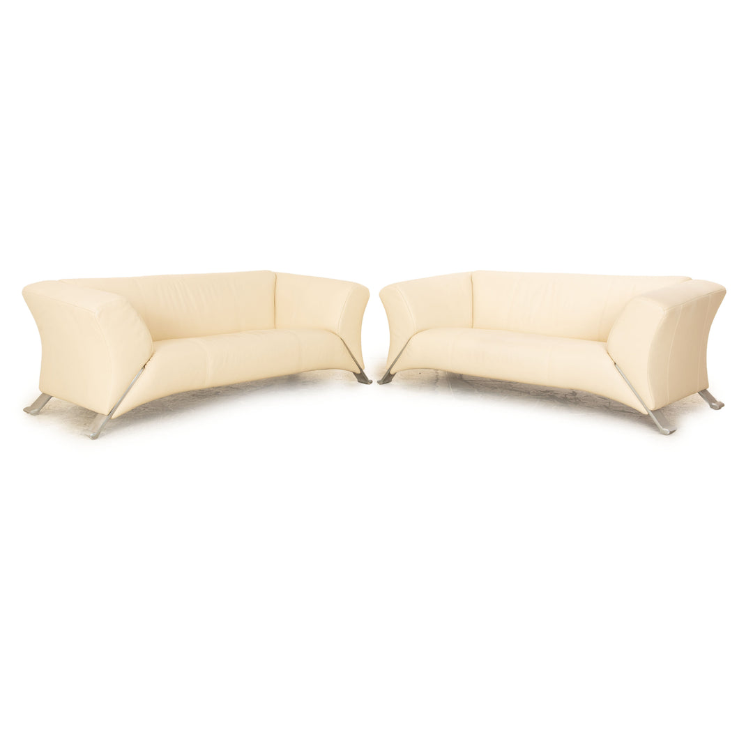 Rolf Benz 322 Leder Sofa Garnitur Zweisitzer Creme Sofa Couch