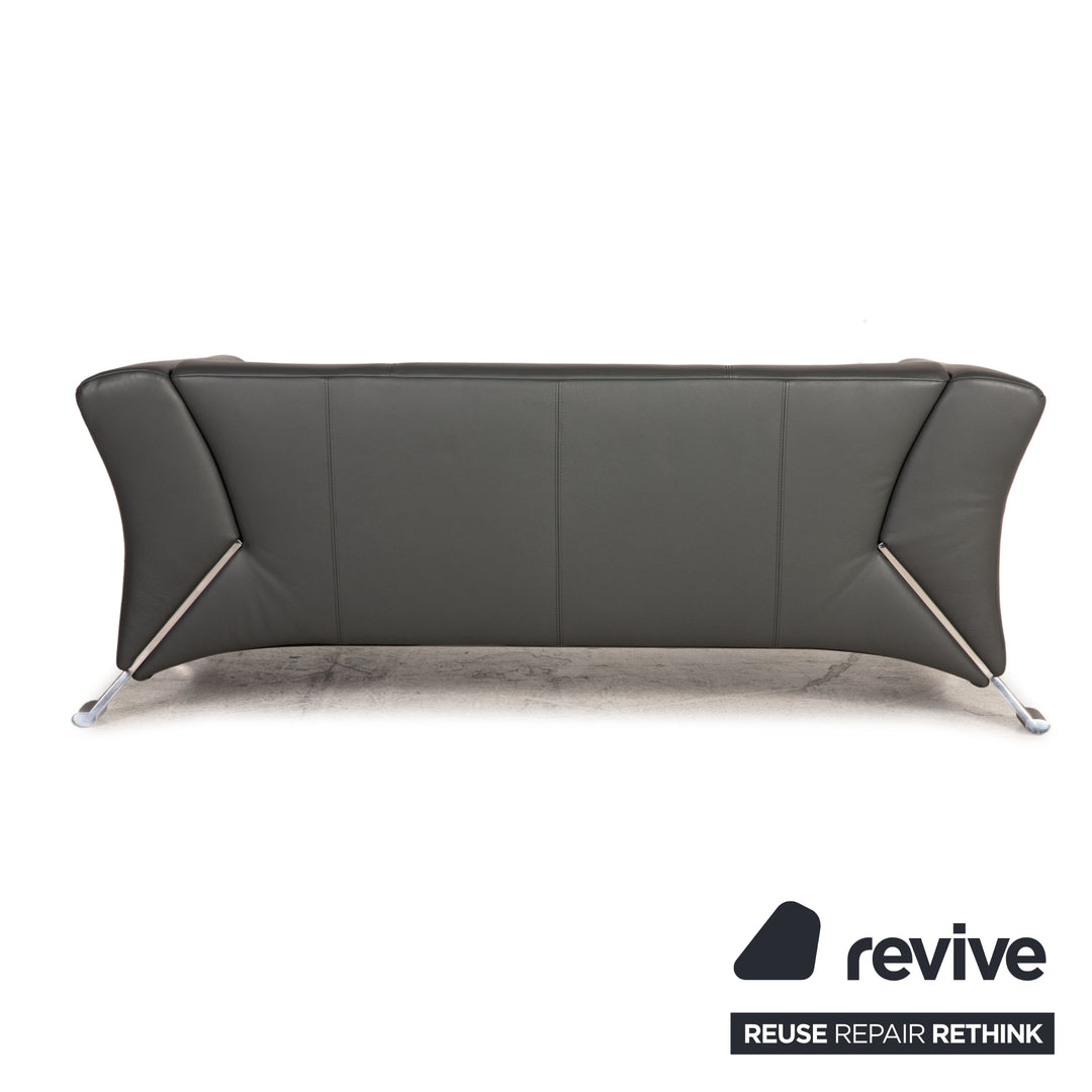 Rolf Benz 322 leather sofa gray two-seater couch