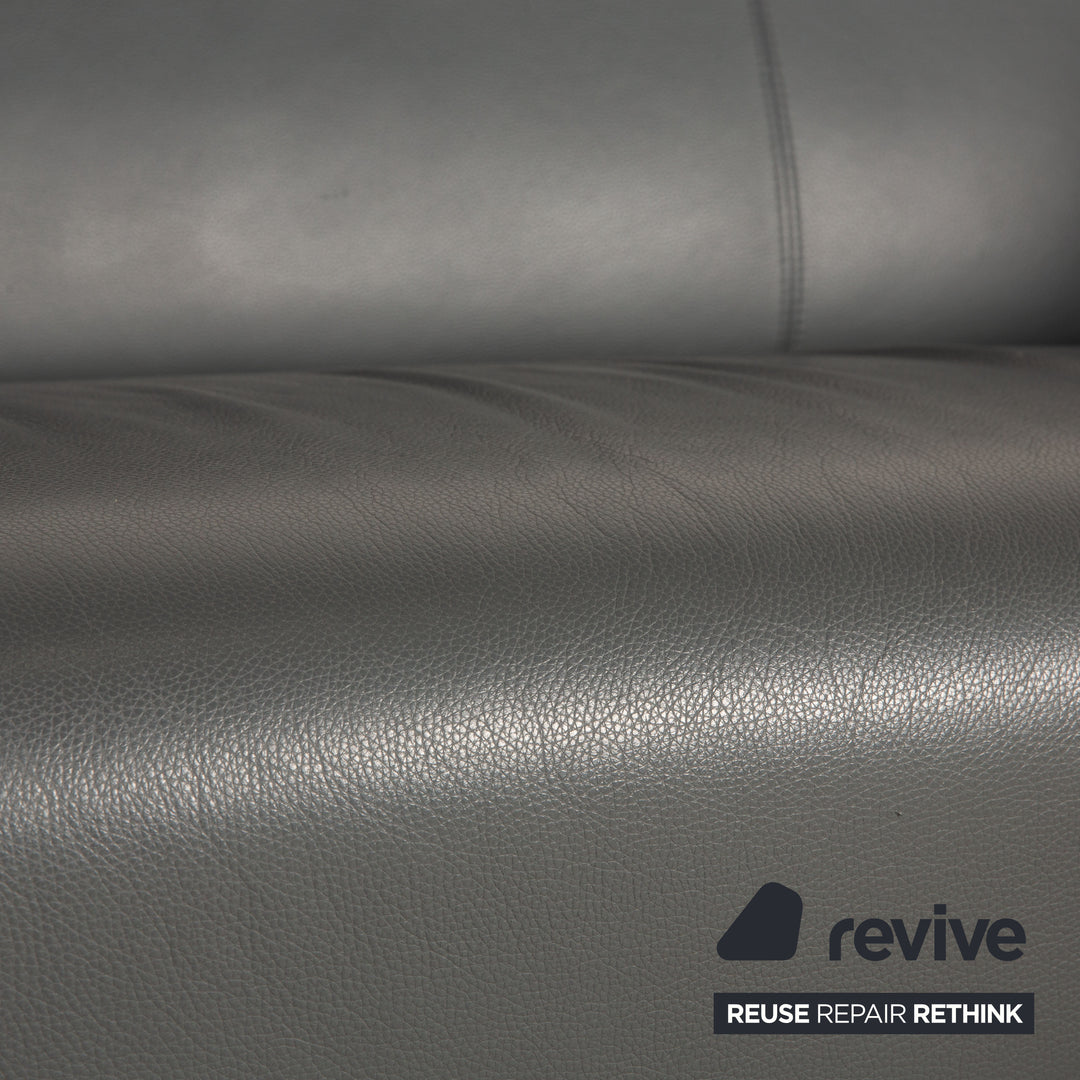 Rolf Benz 322 leather sofa gray two-seater couch