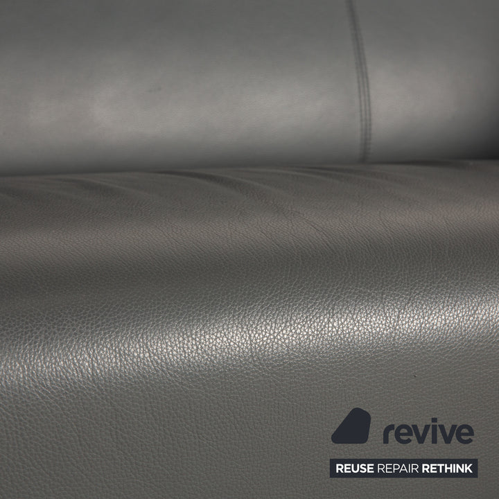 Rolf Benz 322 leather sofa gray two-seater couch