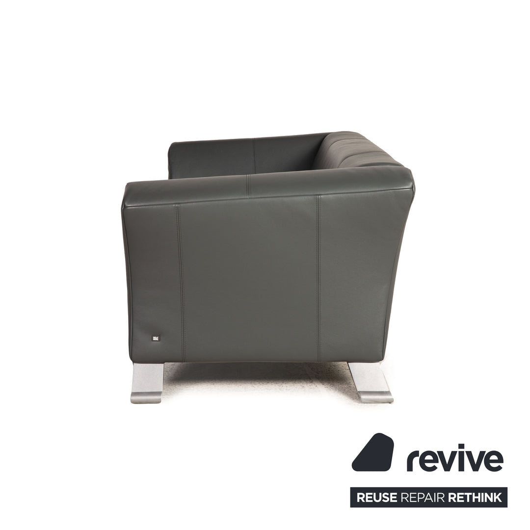 Rolf Benz 322 leather sofa gray two-seater couch