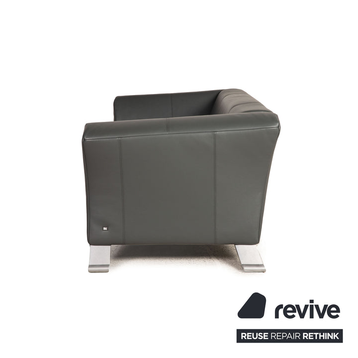 Rolf Benz 322 leather sofa gray two-seater couch