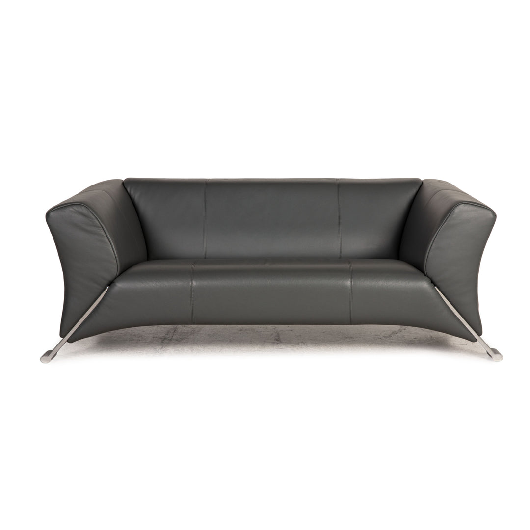 Rolf Benz 322 leather sofa gray two-seater couch