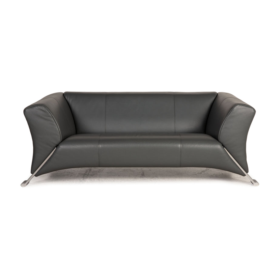 Rolf Benz 322 leather sofa gray two-seater couch