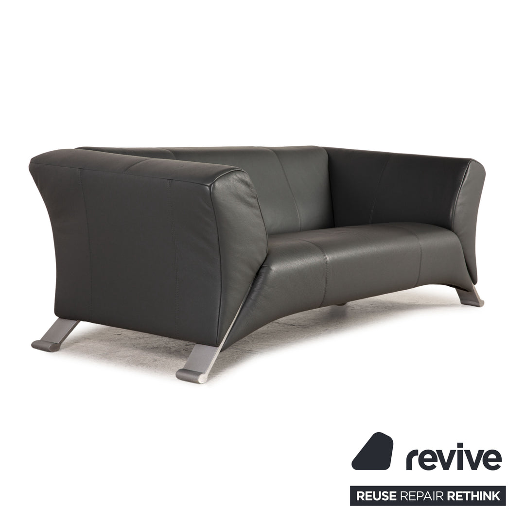 Rolf Benz 322 leather sofa gray two-seater couch