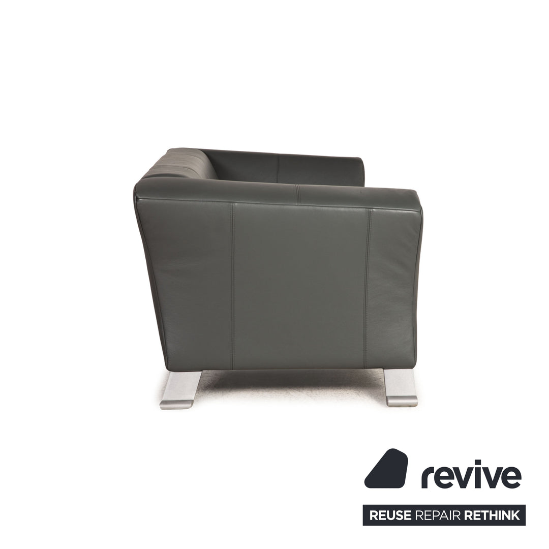 Rolf Benz 322 leather sofa gray two-seater couch