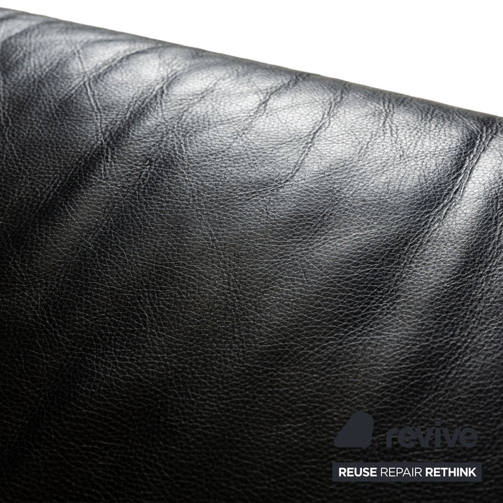 Rolf Benz 322 Leder Sofa Schwarz Dreisitzer Couch